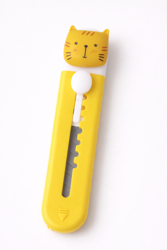 Канцелярский нож "Funny cat", жёлтый 