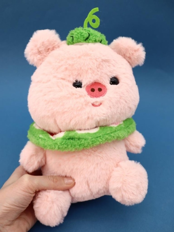 Мягкая игрушка "Арбузная свинка", розовая, 21 см
