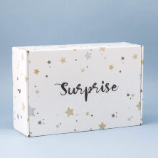 Коробка складная подарочная "Surprise", white (28х18,5х9,5 см)