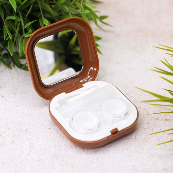 Контейнер для линз «Smooth», brown 