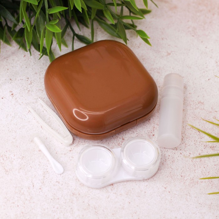 Контейнер для линз «Smooth», brown 