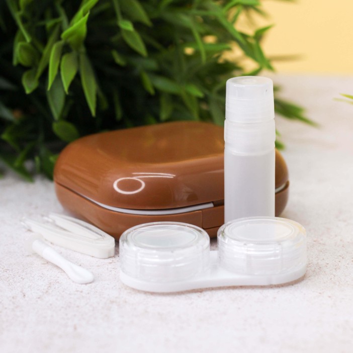 Контейнер для линз «Smooth», brown 