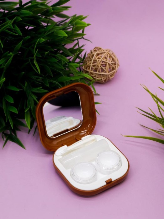 Контейнер для линз «Smooth», brown 