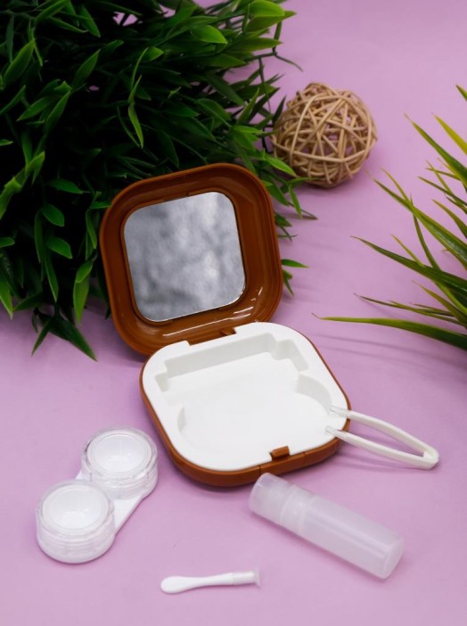 Контейнер для линз «Smooth», brown 