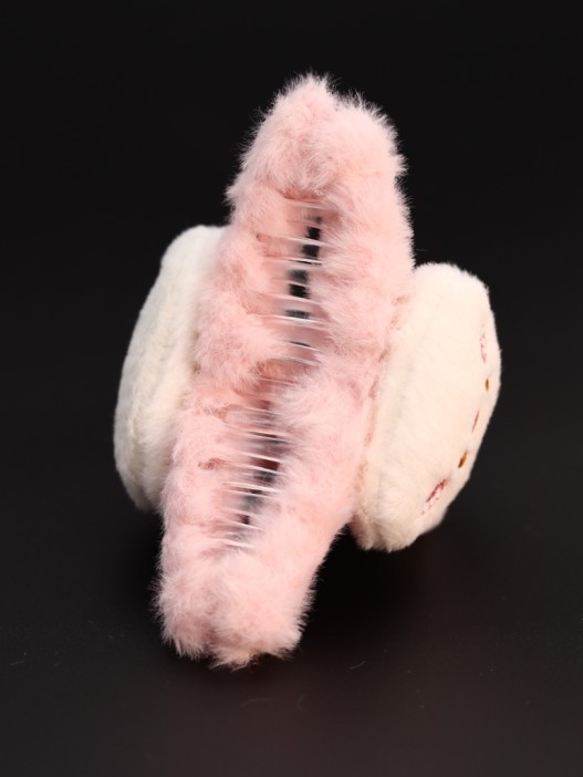 Заколка-краб "Заяц", белая (14 см) 