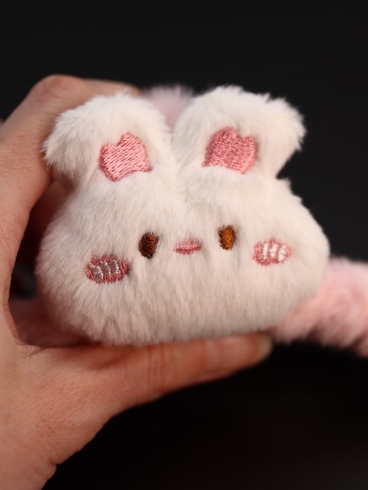 Заколка-краб "Заяц", белая (14 см) 