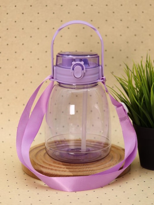 Бутылка+стикеры для декора с ремешком &quot;BaDumTss!&quot; фиолетовая, 1300 мл 