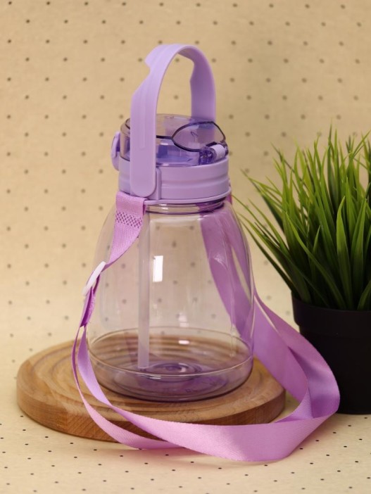 Бутылка+стикеры для декора с ремешком &quot;BaDumTss!&quot; фиолетовая, 1300 мл 