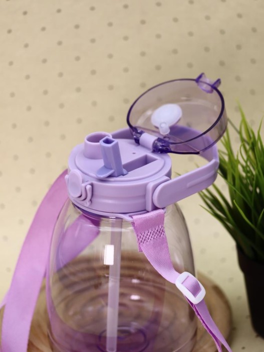 Бутылка+стикеры для декора с ремешком &quot;BaDumTss!&quot; фиолетовая, 1300 мл 