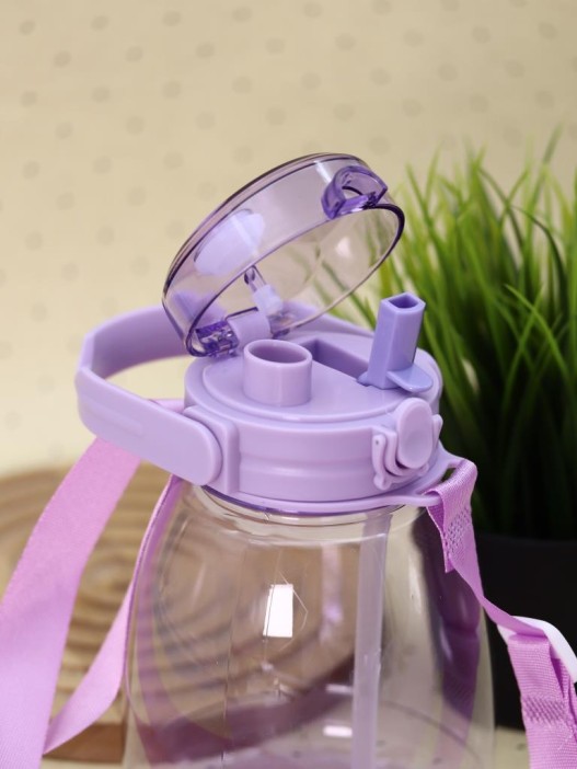 Бутылка+стикеры для декора с ремешком &quot;BaDumTss!&quot; фиолетовая, 1300 мл 