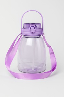 Бутылка+стикеры для декора с ремешком "BaDumTss!" фиолетовая, 1300 мл