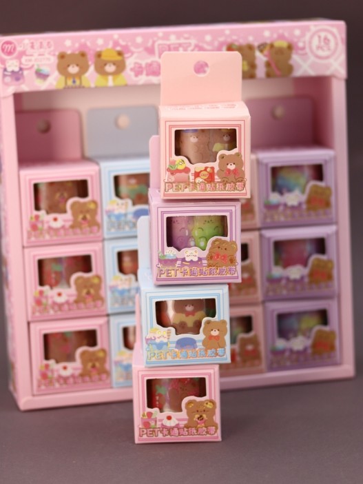 Декоративный скотч &quot;Pet cartoon&quot;, mix, шоу-бокс 16 шт. 