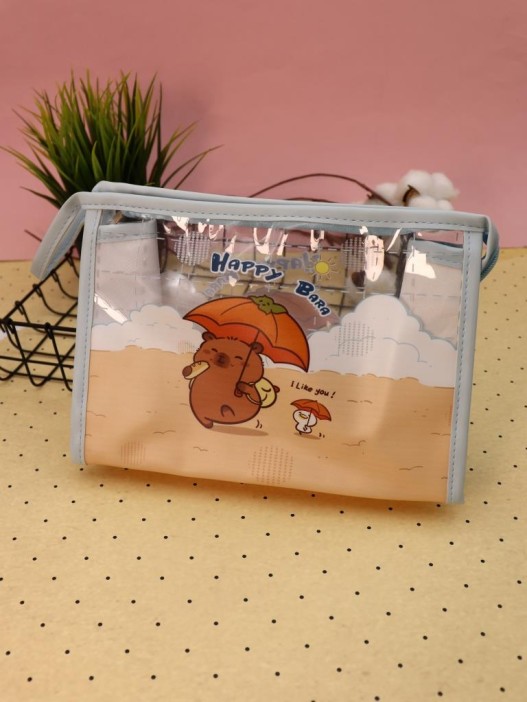 Косметичка &quot;Capybara under an umbrella&quot;, blue (17*25*8 см) 