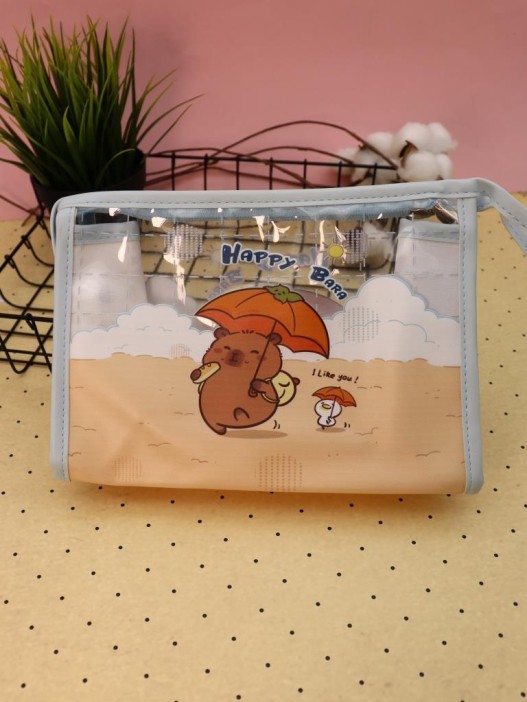Косметичка &quot;Capybara under an umbrella&quot;, blue (17*25*8 см) 