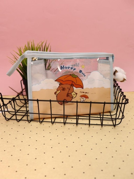 Косметичка &quot;Capybara under an umbrella&quot;, blue (17*25*8 см) 