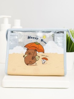 Косметичка "Capybara under an umbrella", blue (17*25*8 см)
