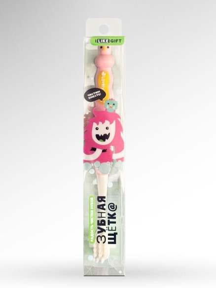 Зубная щётка для взрослых iLikeGift "Birdie bite", pink (19 см)