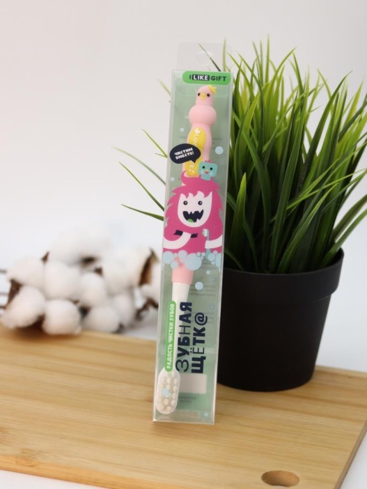 Зубная щётка для взрослых iLikeGift &quot;Birdie bite&quot;, pink (19 см) 