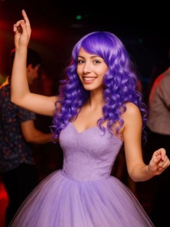 Парик карнавальный &quot;Vivid&quot;, purple (50 см)