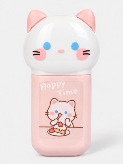 Корректор "Счастливый кот", 6м*5мм, розовый