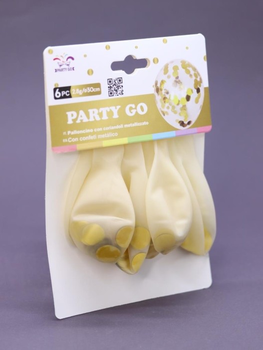 Набор воздушных шаров 6 шт. &quot;Glimmer globe&quot;, gold (30 см) 