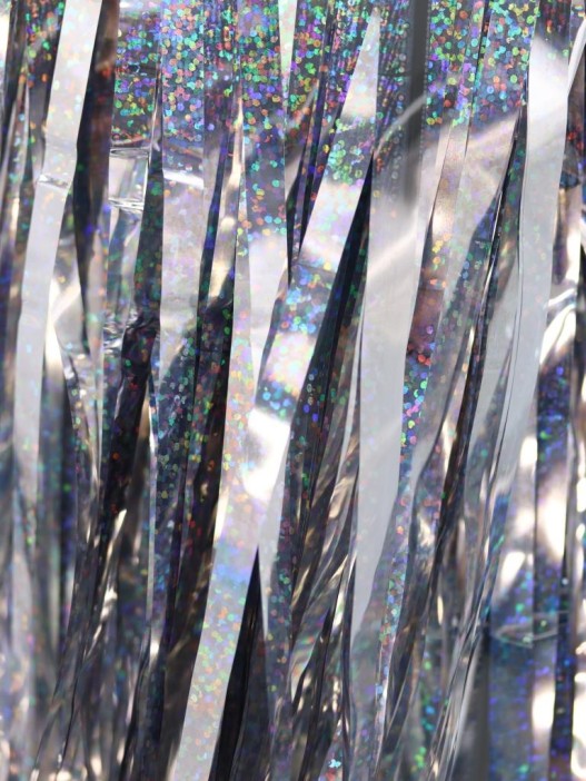 Праздничный занавес, дождик для фотозоны &quot;Gleaming rain&quot;, shiny grey (100*200 см) 