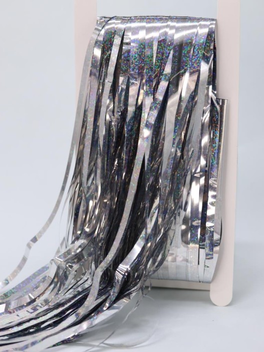 Праздничный занавес, дождик для фотозоны &quot;Gleaming rain&quot;, shiny grey (100*200 см) 