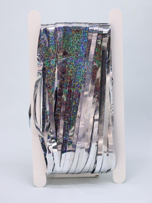 Праздничный занавес, дождик для фотозоны &quot;Gleaming rain&quot;, shiny grey (100*200 см) 