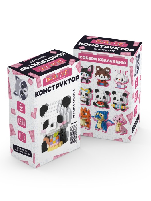 Конструктор "PANDA SANDBOX" (200 деталей), 5*5*5 см. 