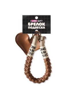 Брелок-подвеска для телефона iLikeGift «Leather heart», brown
