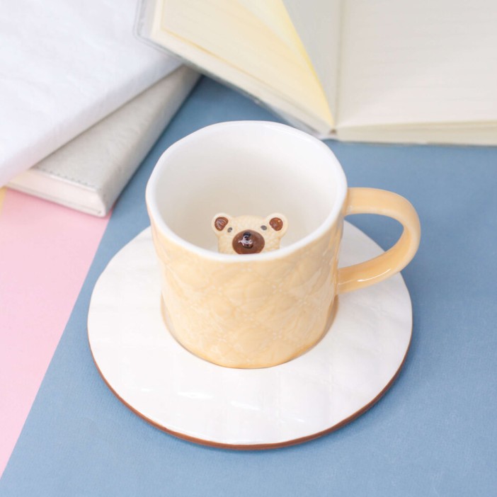 Кружка &quot;Teddy bear in a circle&quot;, yellow (280ml) 