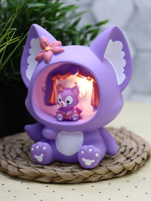 Ночник «Fox flower», purple (18 см), пластик 