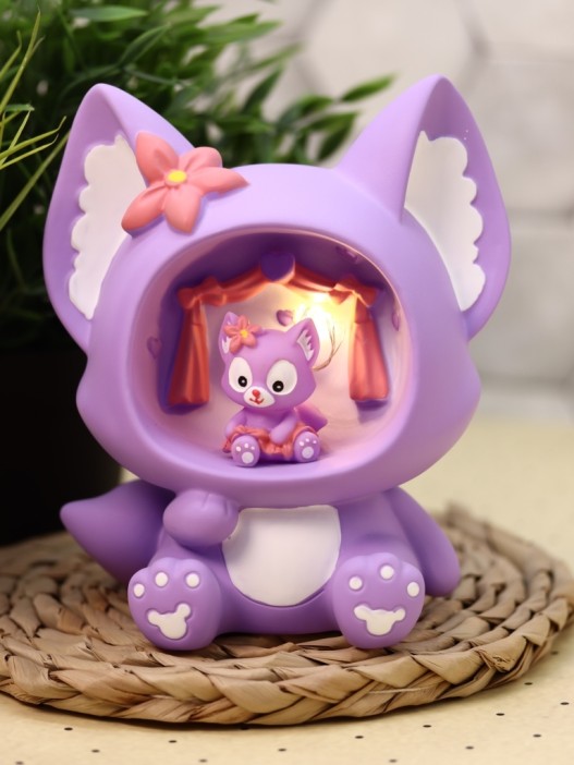 Ночник «Fox flower», purple (18 см), пластик 