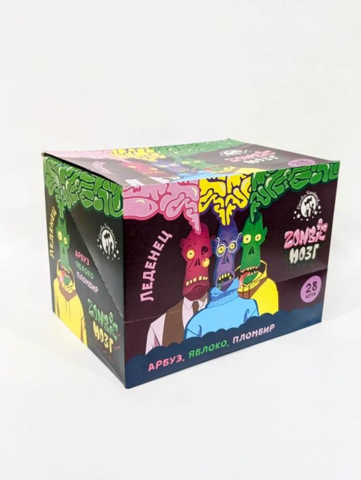 Карамель на палочке &quot;Zombie Мозг&quot; (шоубокс - 28 шт.) 