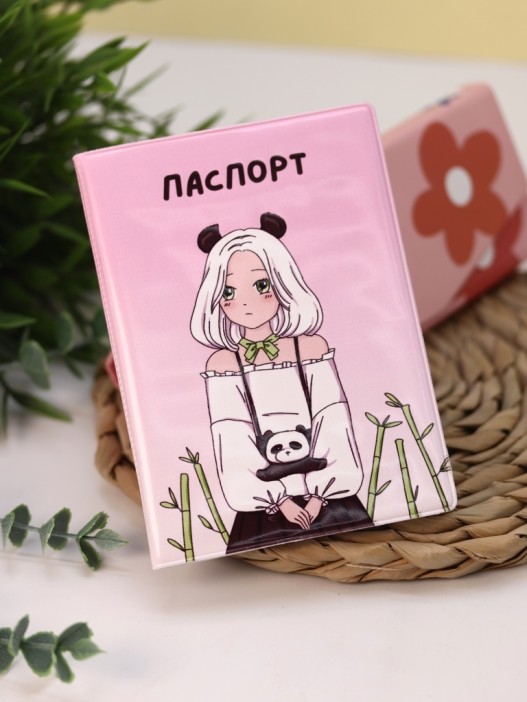 ОБЛОЖКА ДЛЯ ПАСПОРТА АНИМЕ «Perfect panda girl», плотность 600 мкм 