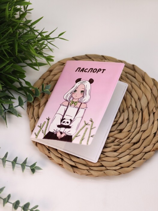 ОБЛОЖКА ДЛЯ ПАСПОРТА АНИМЕ «Perfect panda girl», плотность 600 мкм 