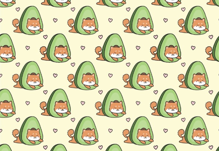 Обложка для паспорта Аниме «Many shiba inu avocado», плотность 600 мкм 
