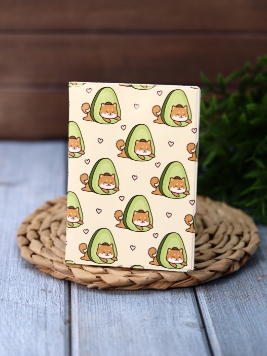 Обложка для паспорта Аниме «Many shiba inu avocado», плотность 600 мкм 