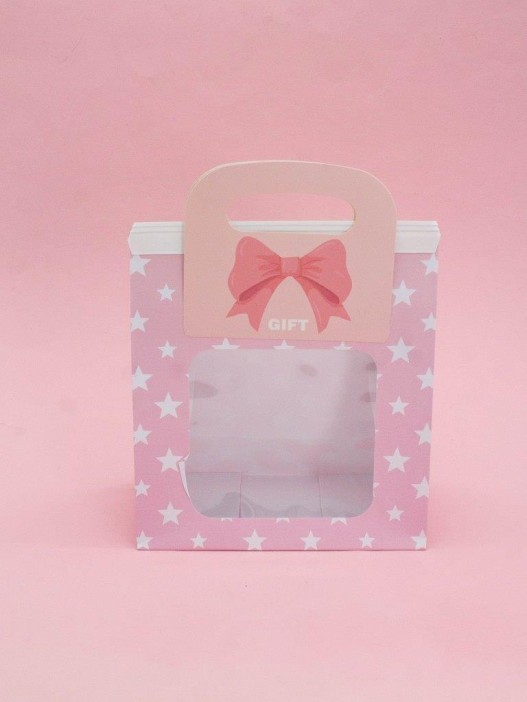 Пакет подарочный «Bag with a window», pink (17*18,5*8) 