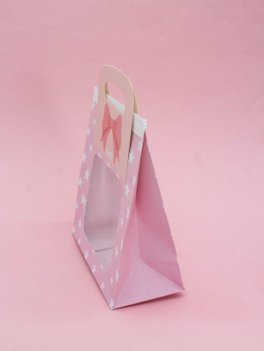 Пакет подарочный «Bag with a window», pink (17*18,5*8) 