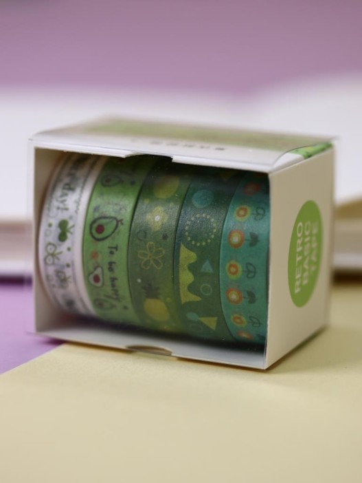 Набор декоративного скотча "Designer prints", green 