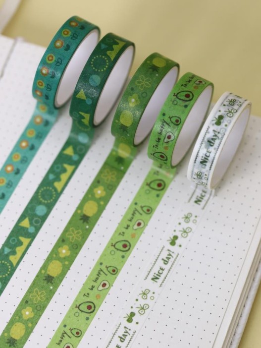 Набор декоративного скотча "Designer prints", green 