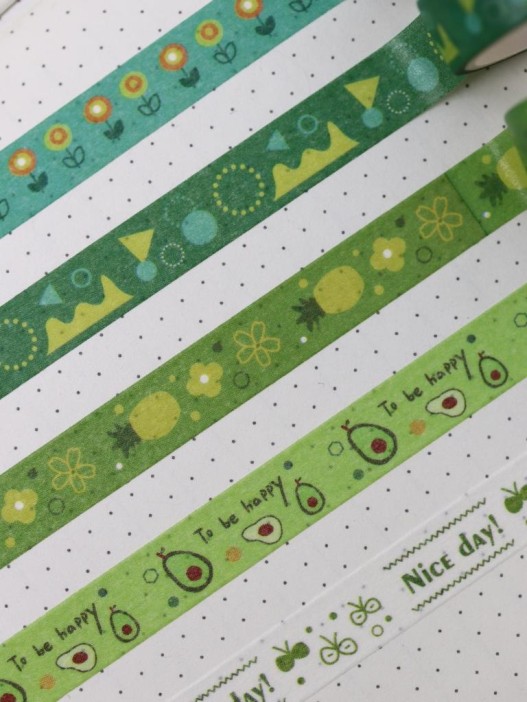 Набор декоративного скотча "Designer prints", green 