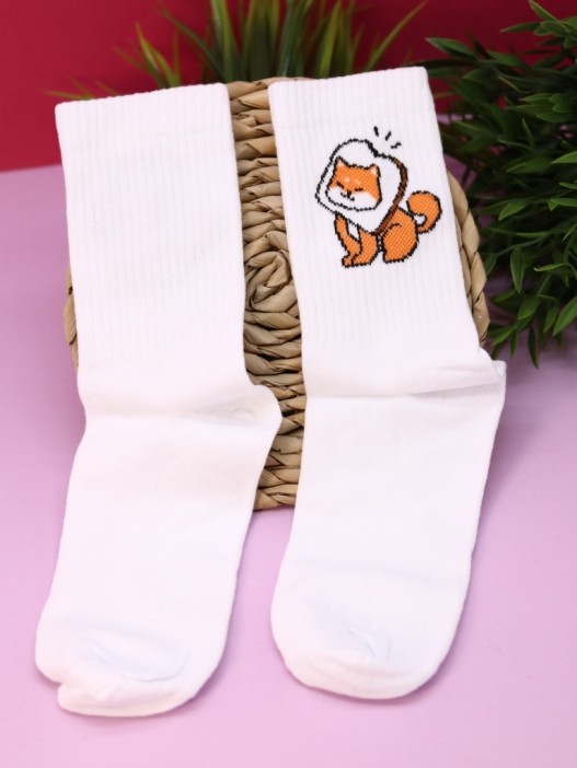 Носки женские Аниме «Shiba inu sandwich», р. 35-40, белый 