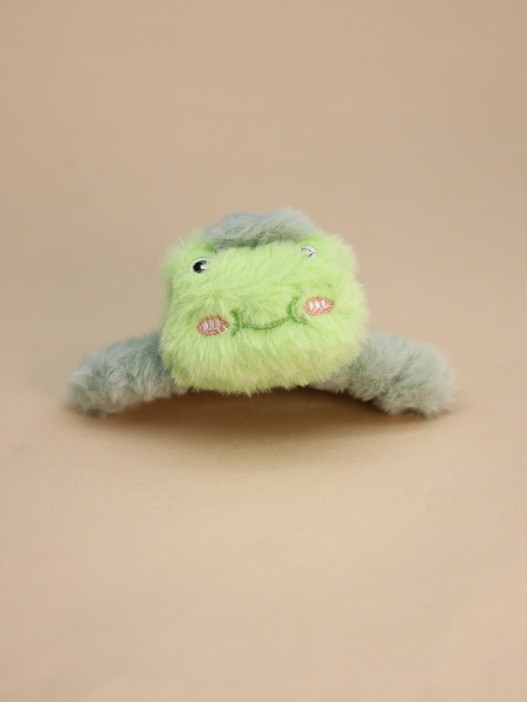 Заколка-краб "Лягушка", зеленая (14 см) 