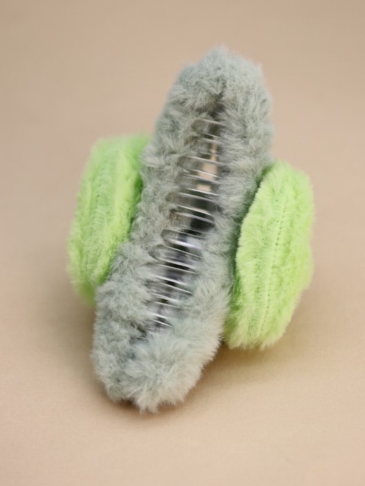 Заколка-краб "Лягушка", зеленая (14 см) 