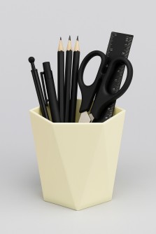 Стакан для зубных принадлежностей / канцелярских принадлежностей  «Triangle», yellow