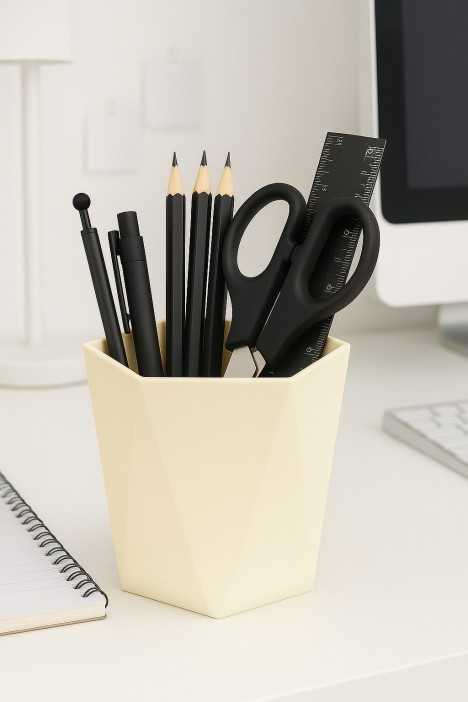 Стакан для зубных принадлежностей / канцелярских принадлежностей  «Triangle», yellow 