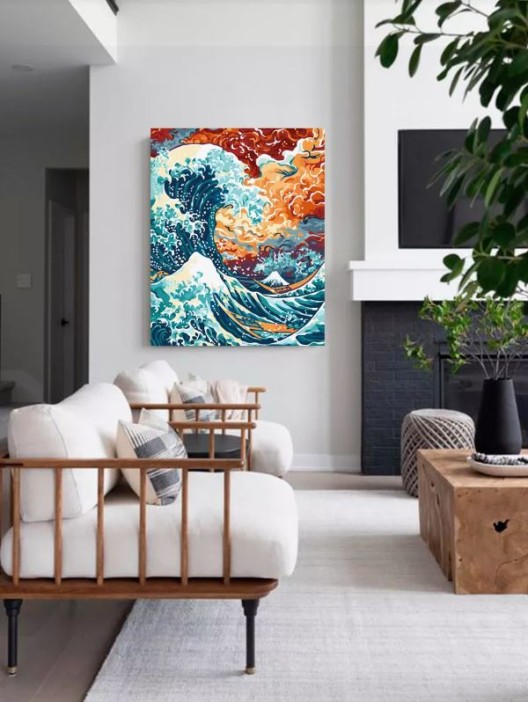 Картина по номерам 40*50 &quot;Красочная волна&quot; (22 цвета) 