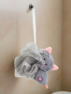 Мочалка - игрушка для душа &quot;The grey cat&quot;